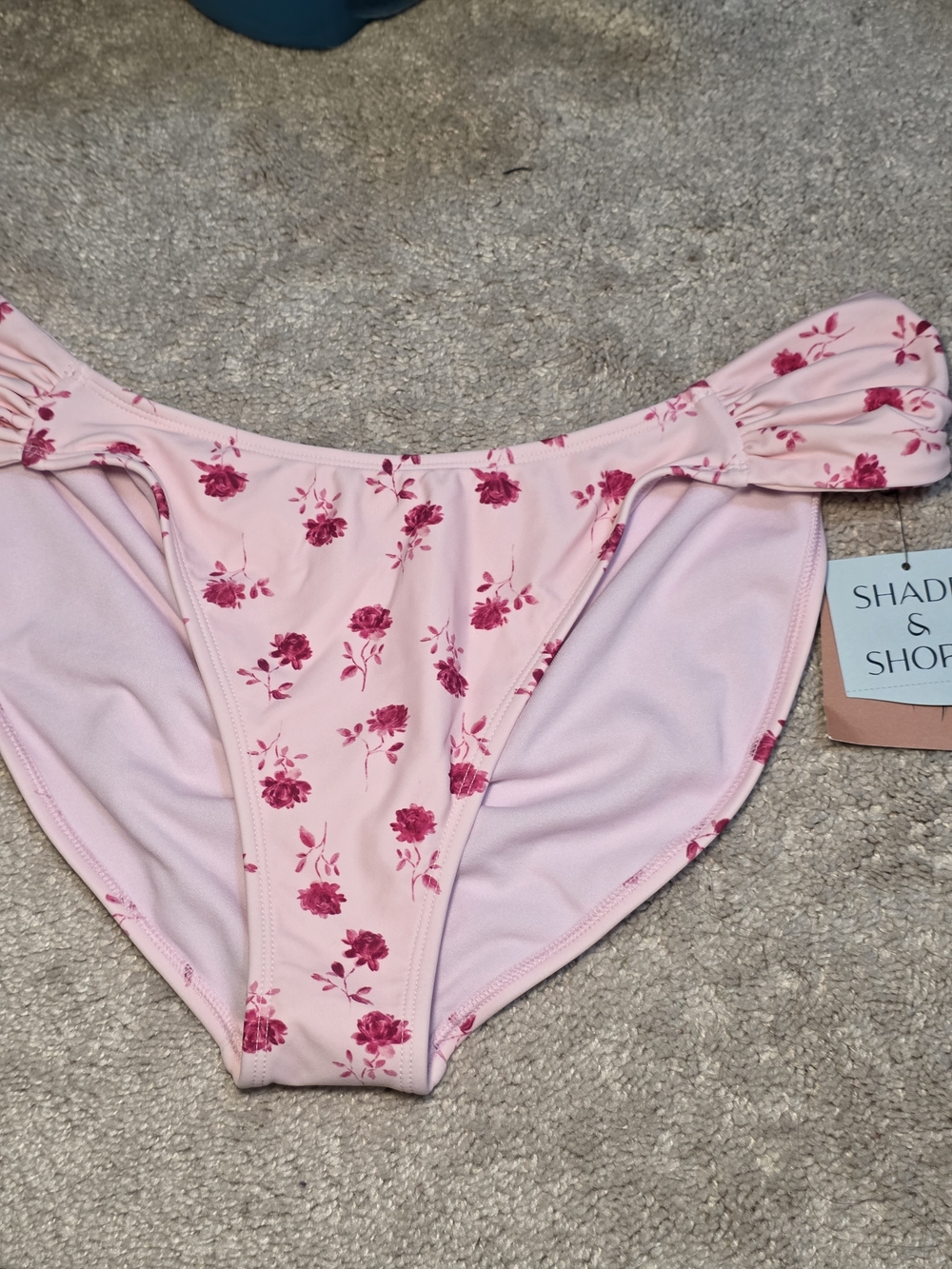Shade And Shore Pink Floral‎ Bikini Bottoms